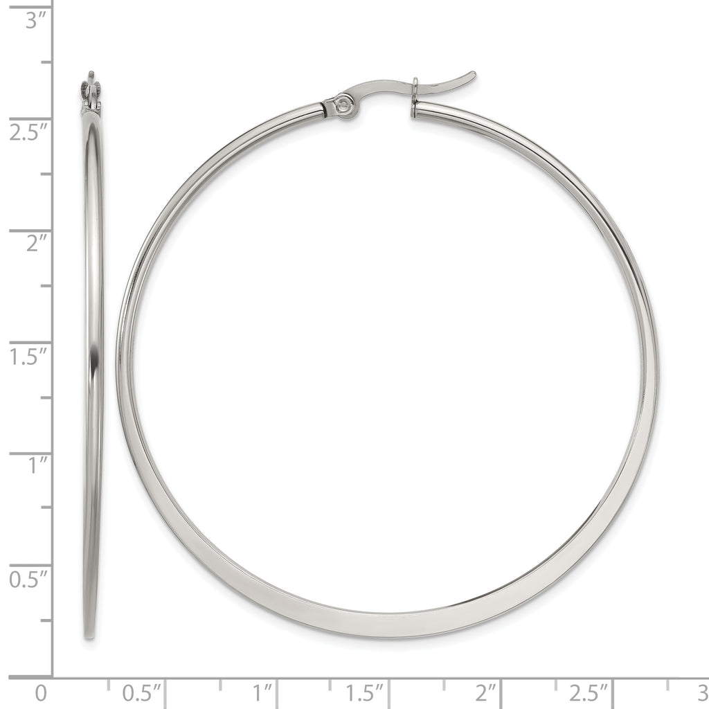 Stainless Steel Polished Hoop Earrings for Women