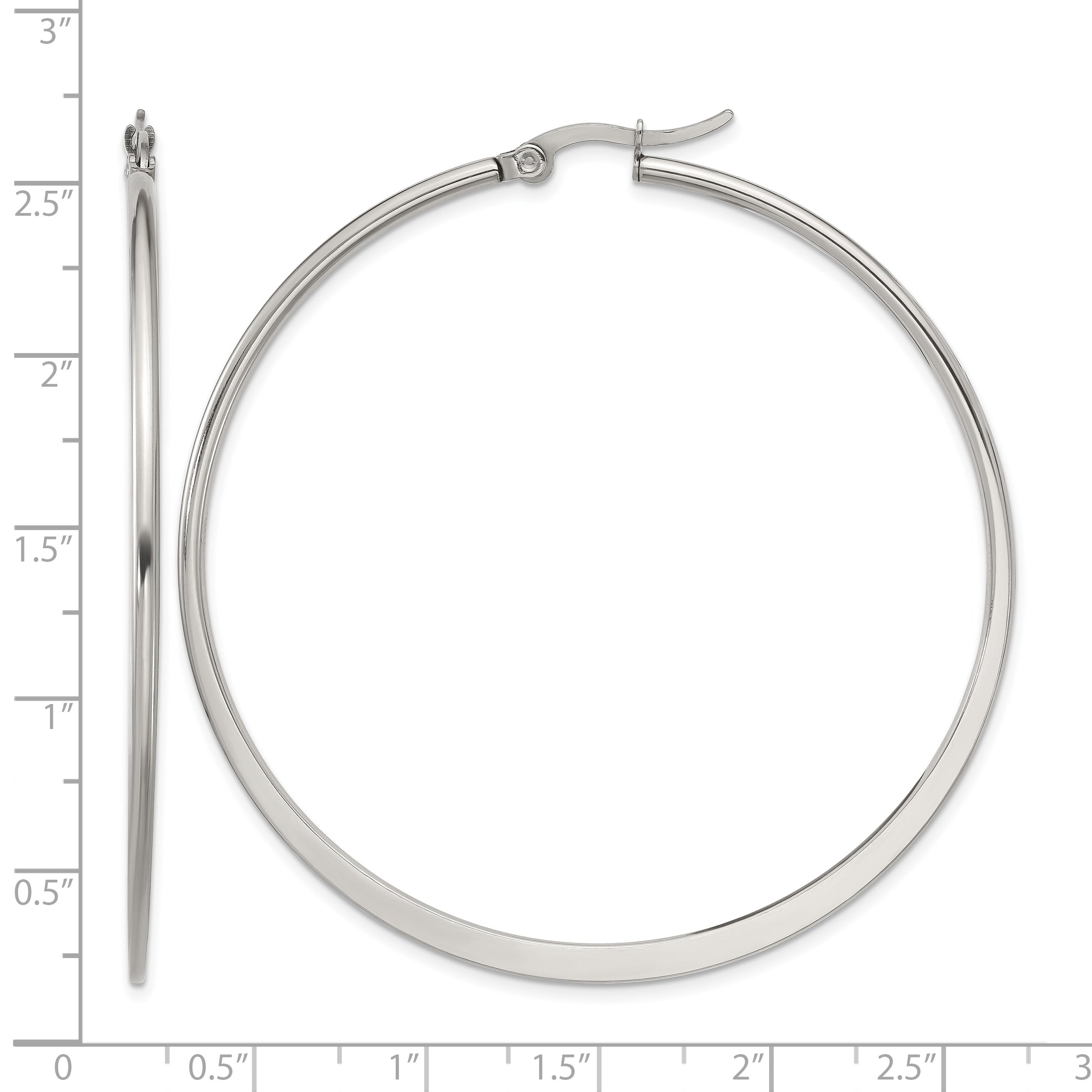 Stainless Steel Polished Hoop Earrings for Women