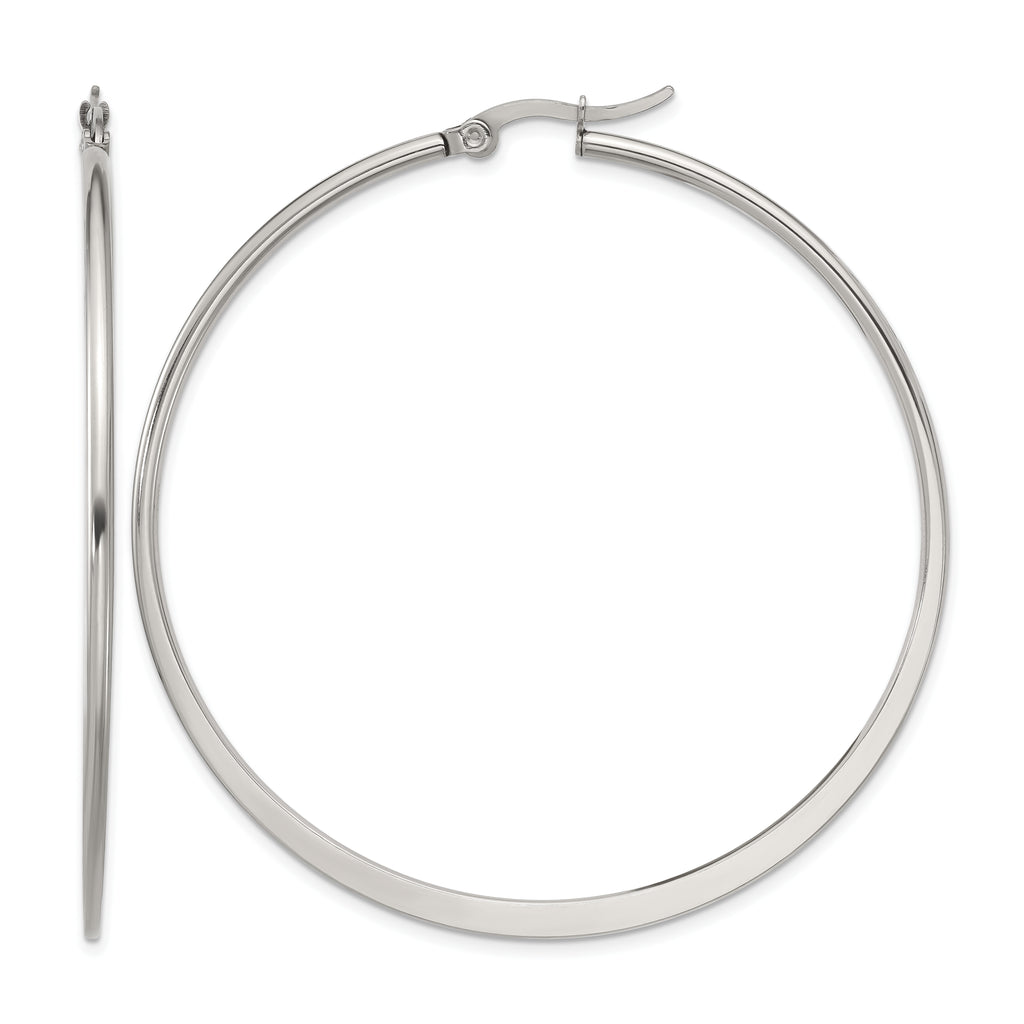 Stainless Steel Polished Hoop Earrings for Women