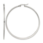 Stainless Steel Polished Hoop Earrings for Women