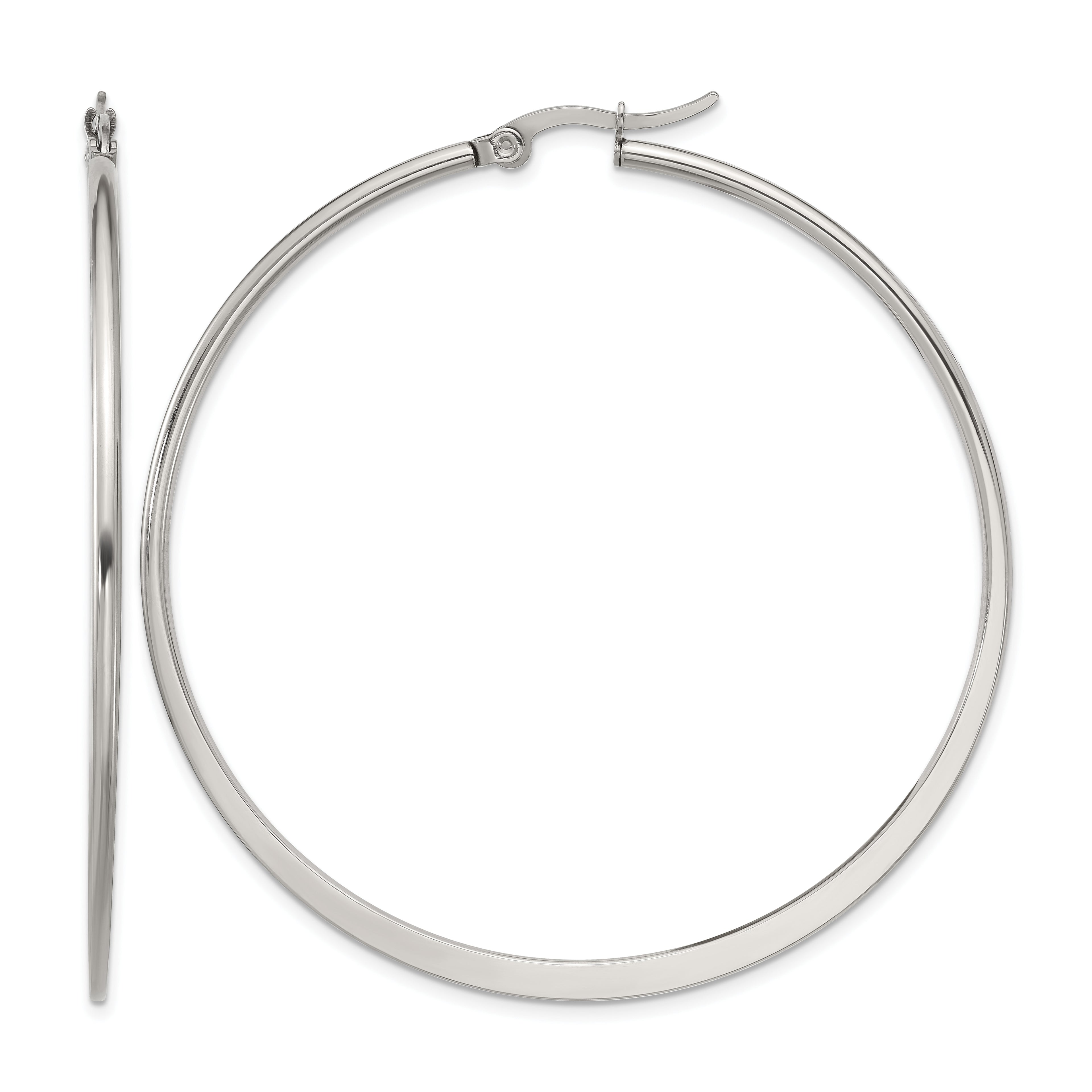 Stainless Steel Polished Hoop Earrings for Women