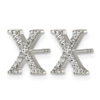 Stainless Steel Cubic Zirconia Button Earrings for Women