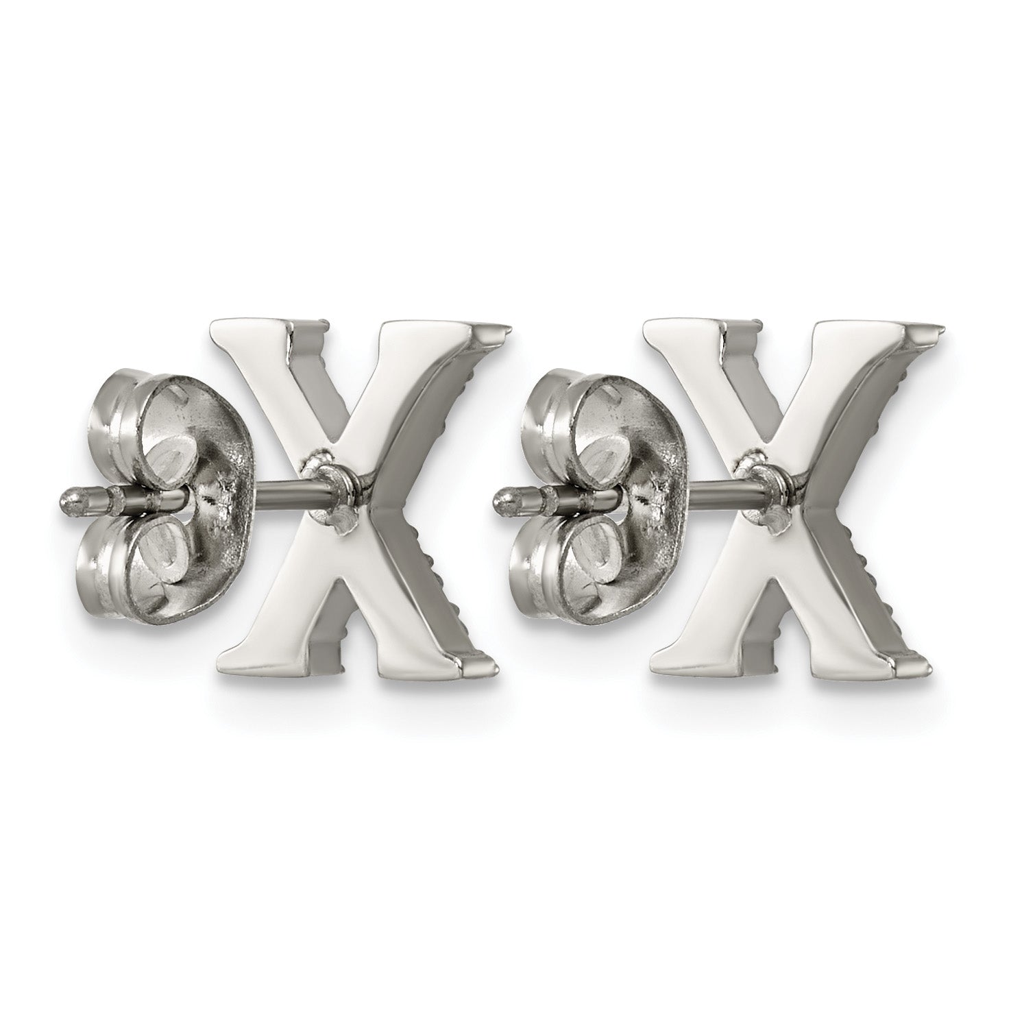 Stainless Steel Cubic Zirconia Button Earrings for Women