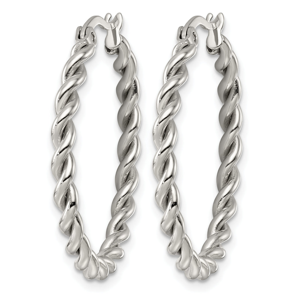 Stainless Steel Twisted Hoop Earrings for Women