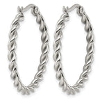 Stainless Steel Twisted Hoop Earrings for Women