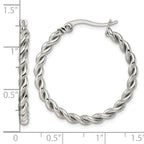 Stainless Steel Twisted Hoop Earrings for Women