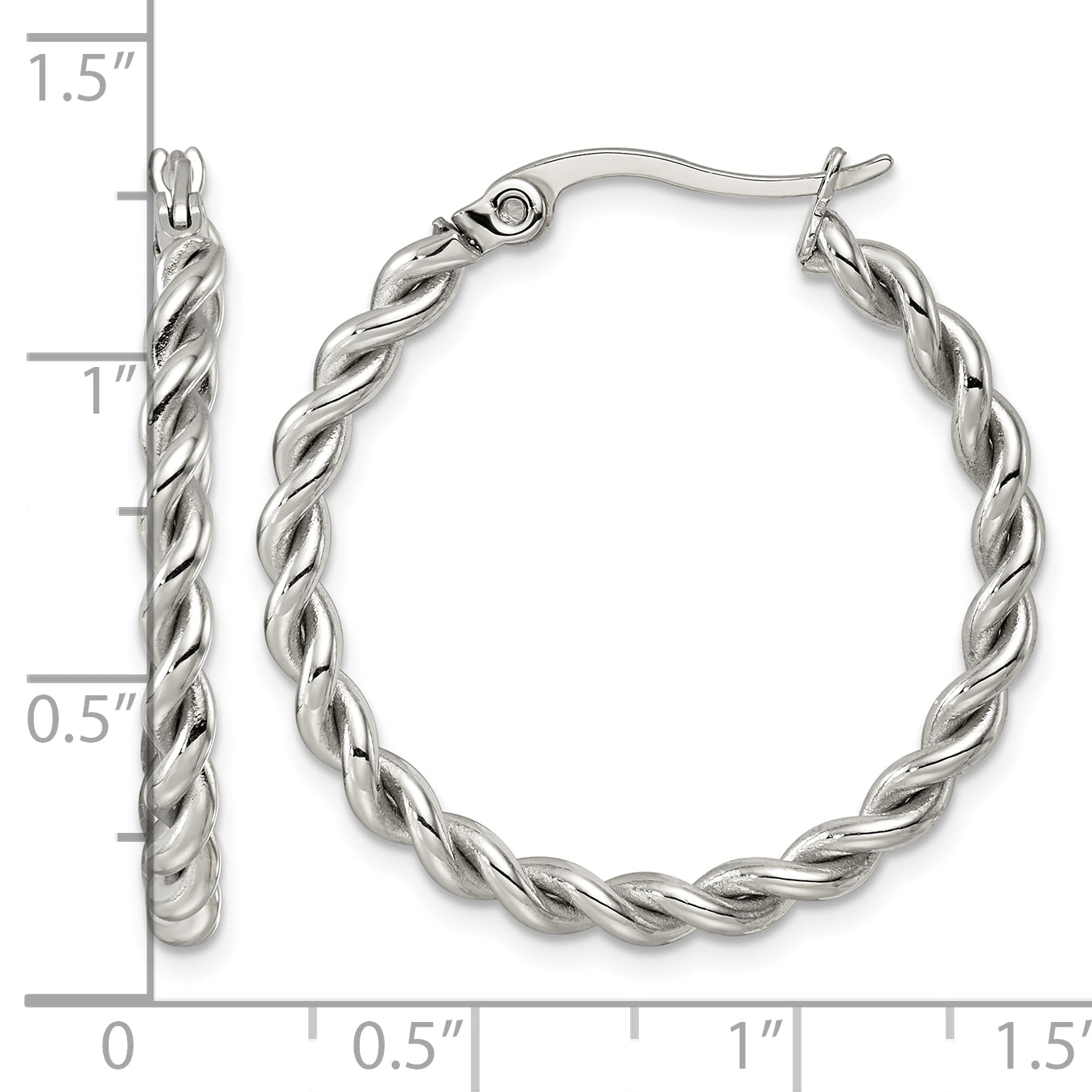 Stainless Steel Twisted Hoop Earrings for Women