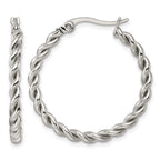 Stainless Steel Twisted Hoop Earrings for Women