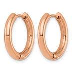 Stainless Steel Rose Gold-Tone Hinged Multi-color Cubic Zirconia Huggie Hoop Earrings for Women