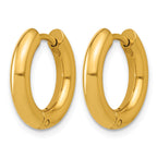 Stainless Steel Gold-Tone Hinged Huggie Hoop Earrings for Women