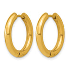 Stainless Steel Gold-Tone Hinged Huggie Hoop Earrings for Women