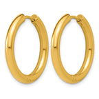 Stainless Steel Gold-Tone Hinged Huggie Hoop Earrings for Women