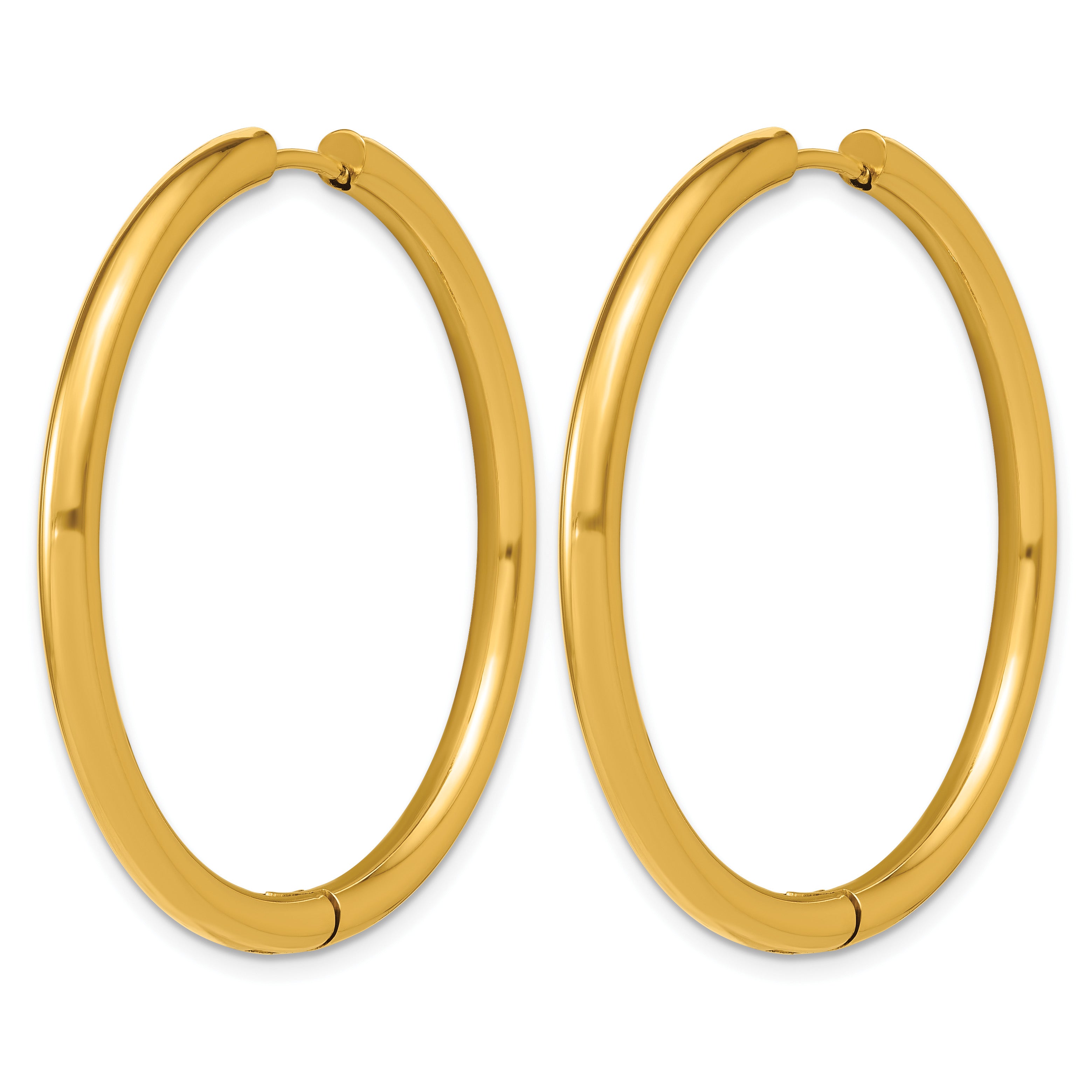 Polished Gold-Tone Stainless Steel Hoop Earrings 41.15mm Secondary image