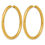 Stainless Steel Gold-Tone Hinged Huggie Hoop Earrings for Women