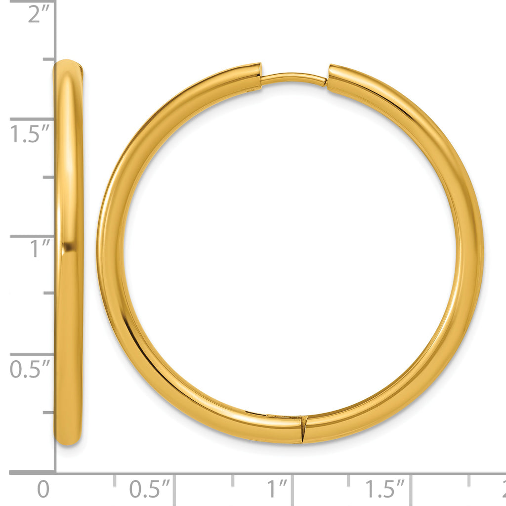 Stainless Steel Gold-Tone Hinged Huggie Hoop Earrings for Women