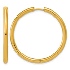 Stainless Steel Gold-Tone Hinged Huggie Hoop Earrings for Women