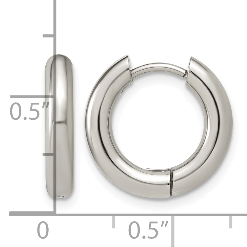 Stainless Steel Hinged Huggie Hoop Earrings for Women