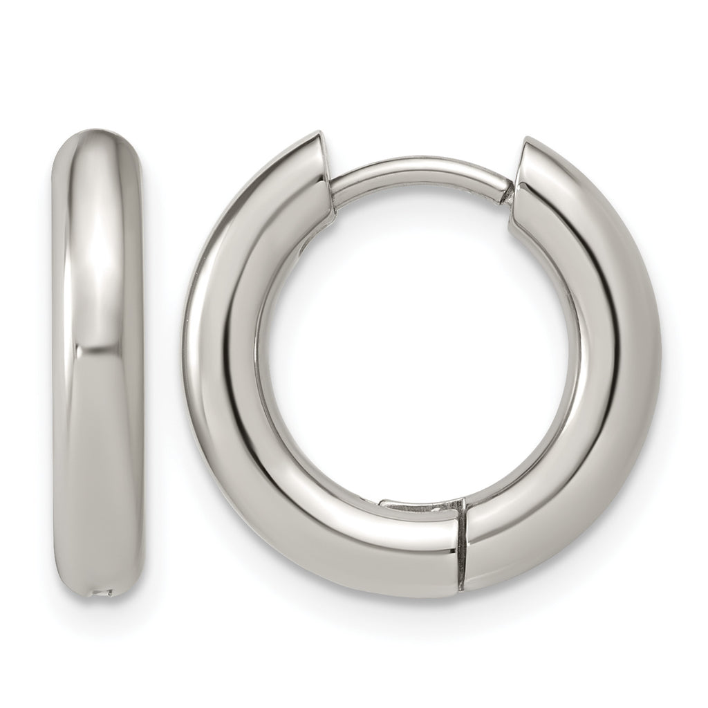 Stainless Steel Hinged Huggie Hoop Earrings for Women