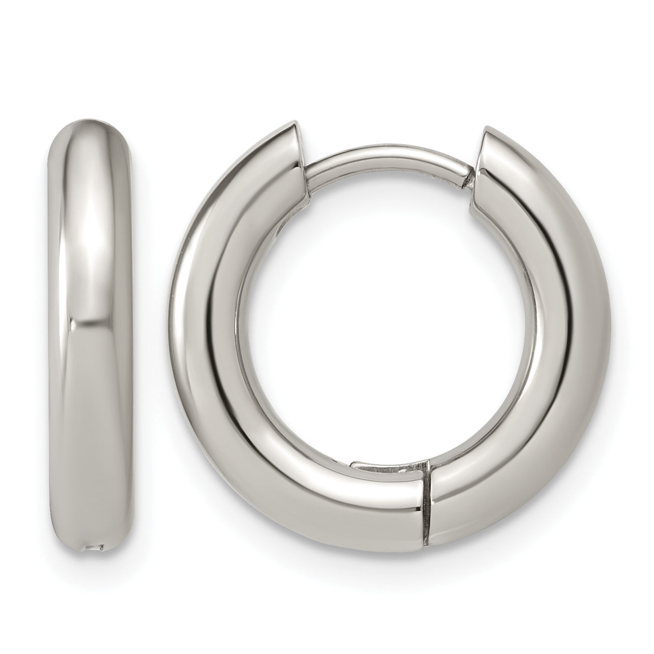 Stainless Steel Hinged Huggie Hoop Earrings for Women
