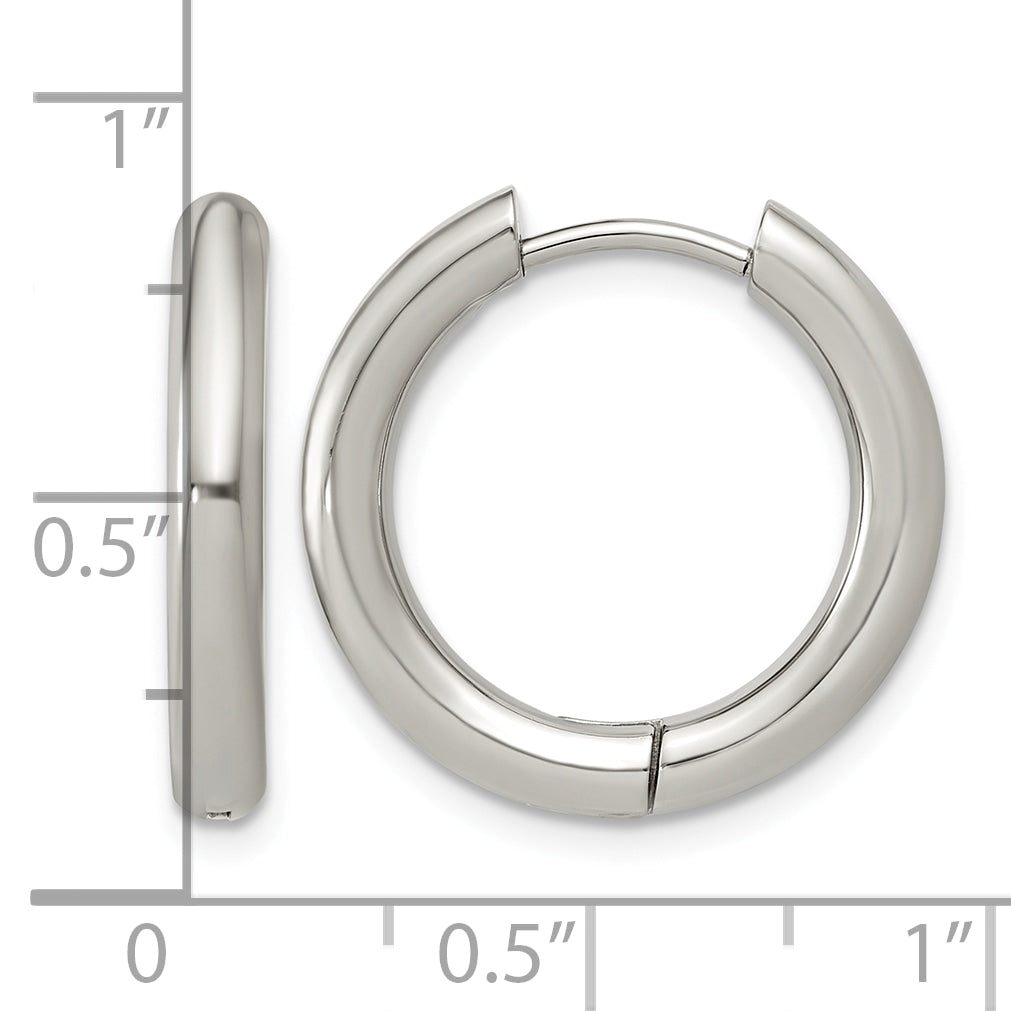Stainless Steel Hinged Huggie Hoop Earrings for Women