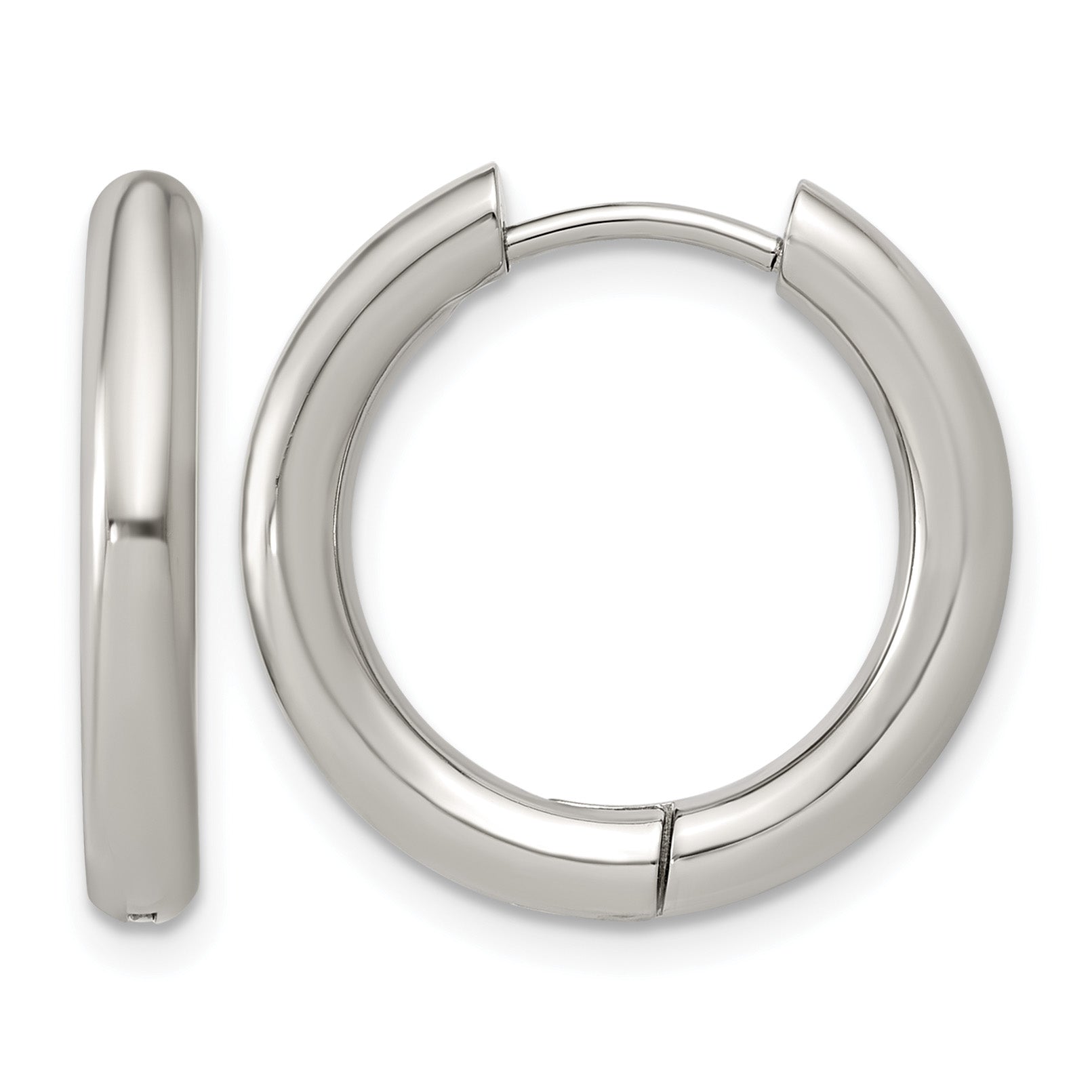 Stainless Steel Hinged Huggie Hoop Earrings for Women