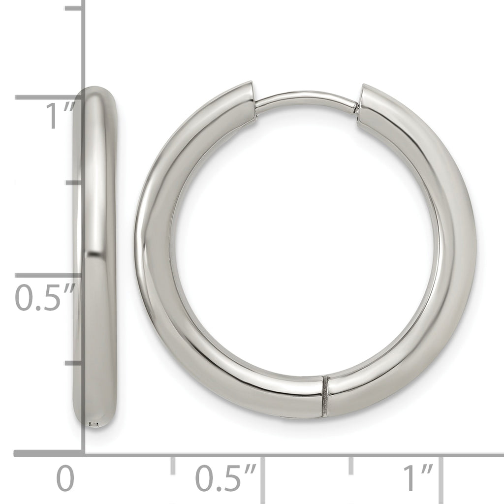Stainless Steel Hinged Huggie Hoop Earrings for Women