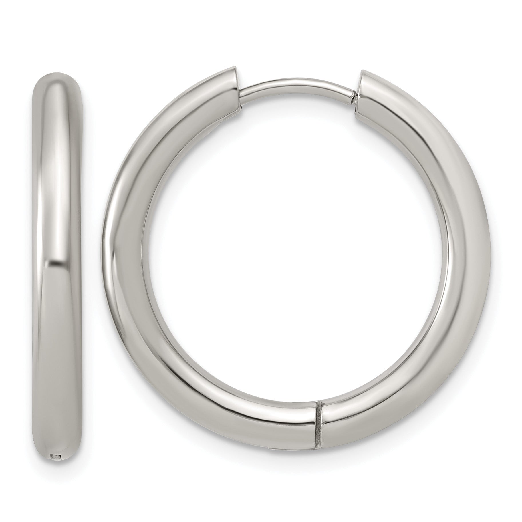 Polished Stainless Steel Hoop Earrings 24mm Main image