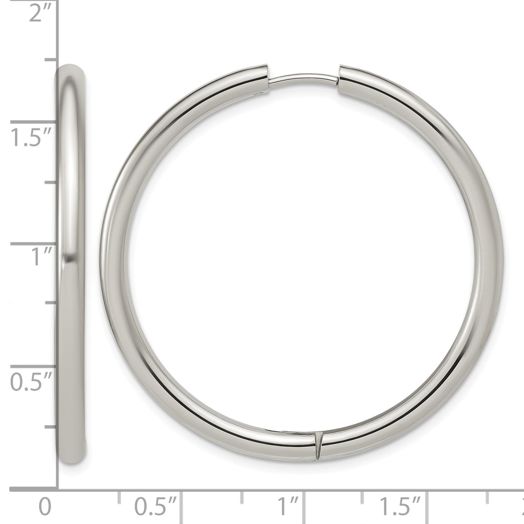 Polished Stainless Steel Hoop Earrings 41.2mm