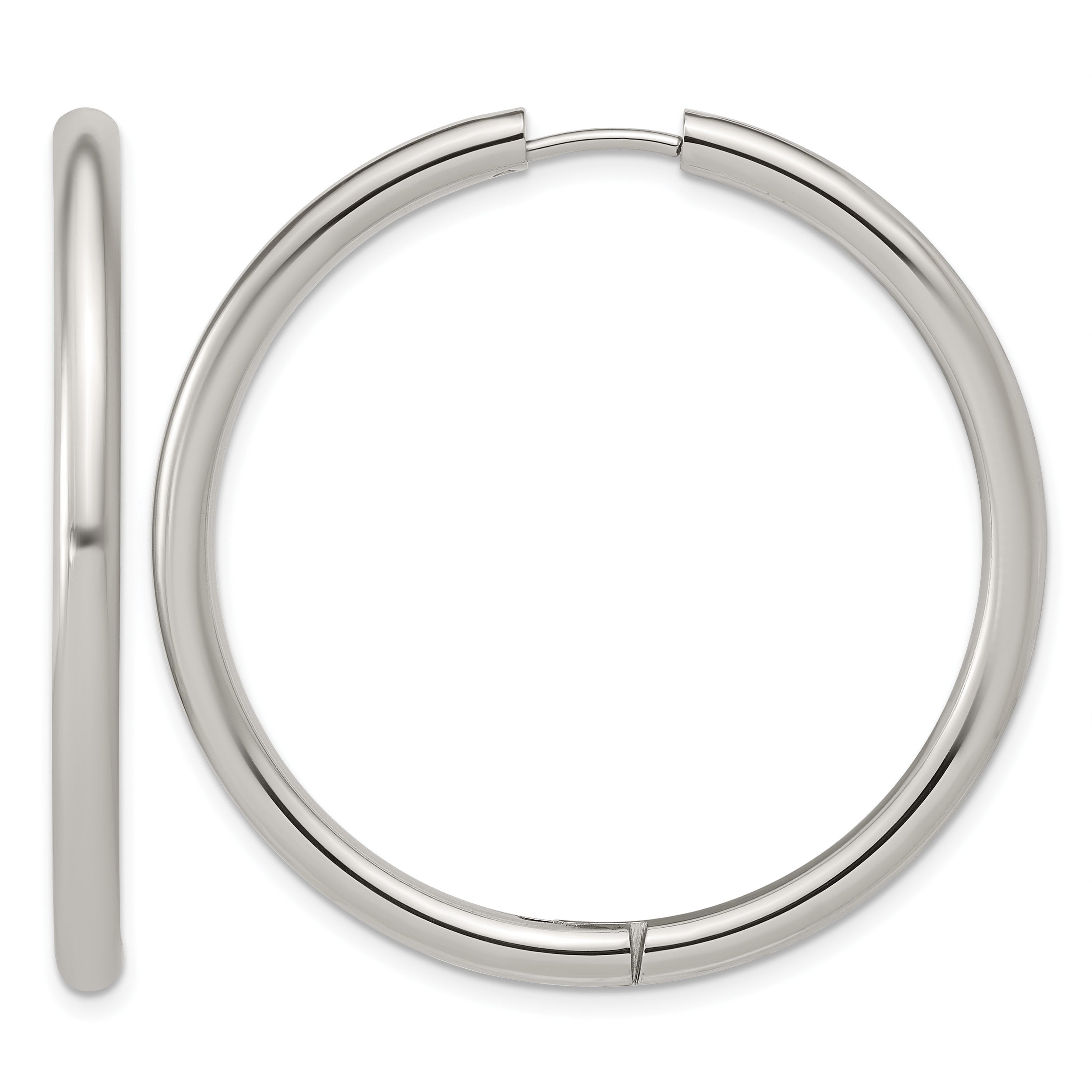 Polished Stainless Steel Hoop Earrings 41.2mm Main image
