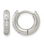 Stainless Steel Hinged Cubic Zirconia Huggie Hoop Earrings for Women