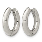 Polished Cubic Zirconia Stainless Steel Hoop Earrings 15.85mm