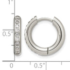 Stainless Steel Hinged Cubic Zirconia Huggie Hoop Earrings for Women