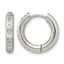 Polished Cubic Zirconia Stainless Steel Hoop Earrings 15.85mm