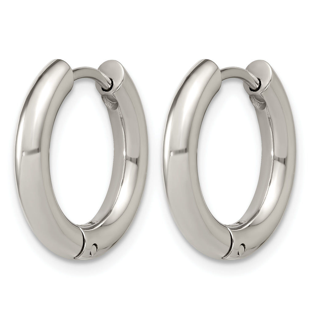 Stainless Steel Hinged Cubic Zirconia Huggie Hoop Earrings for Women
