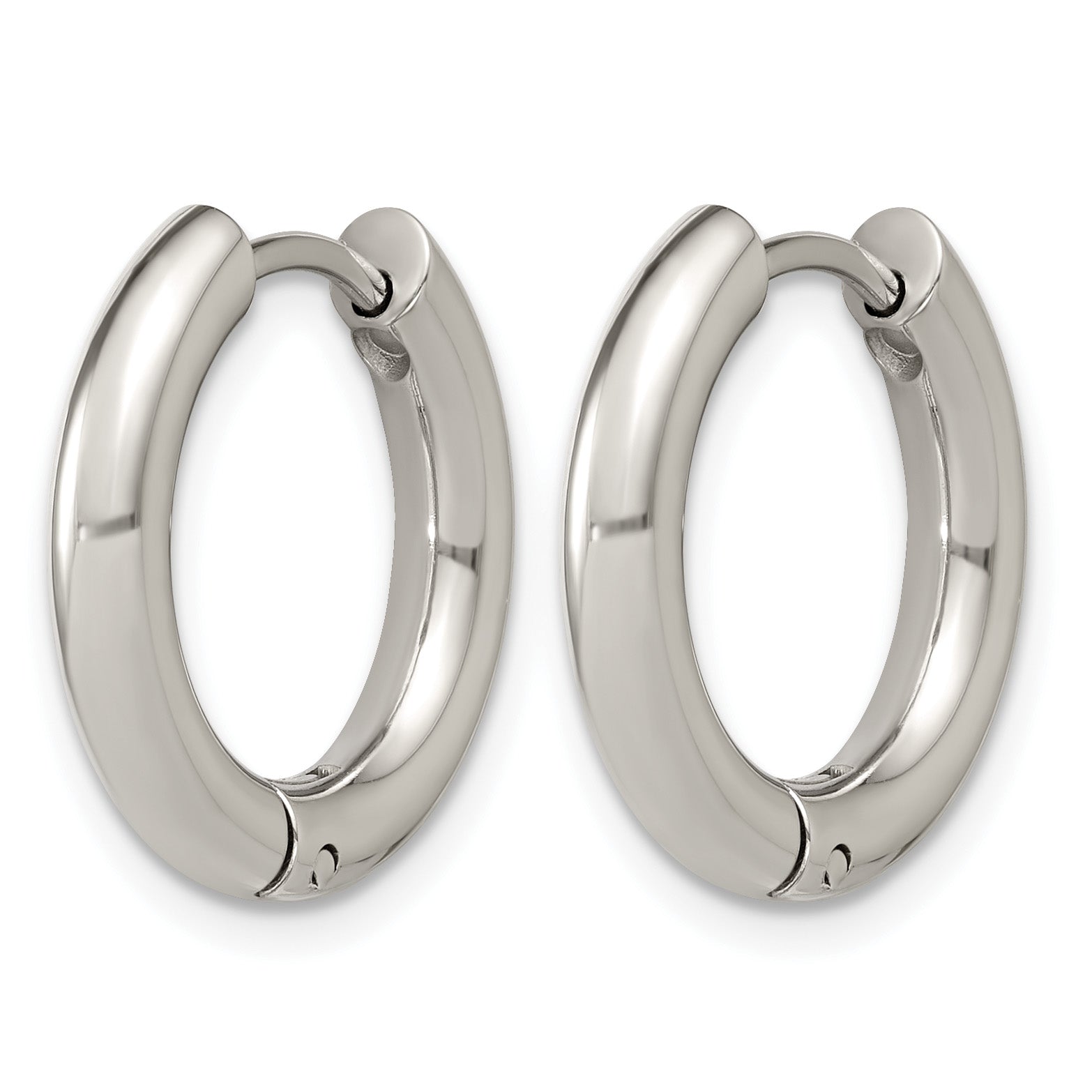 Stainless Steel Hinged Cubic Zirconia Huggie Hoop Earrings for Women