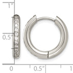 Stainless Steel Hinged Cubic Zirconia Huggie Hoop Earrings for Women
