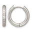Stainless Steel Hinged Cubic Zirconia Huggie Hoop Earrings for Women