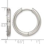 Stainless Steel Hinged Cubic Zirconia Huggie Hoop Earrings for Women
