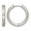 Stainless Steel Hinged Cubic Zirconia Huggie Hoop Earrings for Women