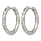Stainless Steel Hinged Cubic Zirconia Huggie Hoop Earrings for Women