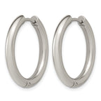 Stainless Steel Hinged Cubic Zirconia Huggie Hoop Earrings for Women