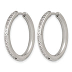 Stainless Steel Hinged Cubic Zirconia Huggie Hoop Earrings for Women