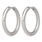 Stainless Steel Hinged Cubic Zirconia Huggie Hoop Earrings for Women