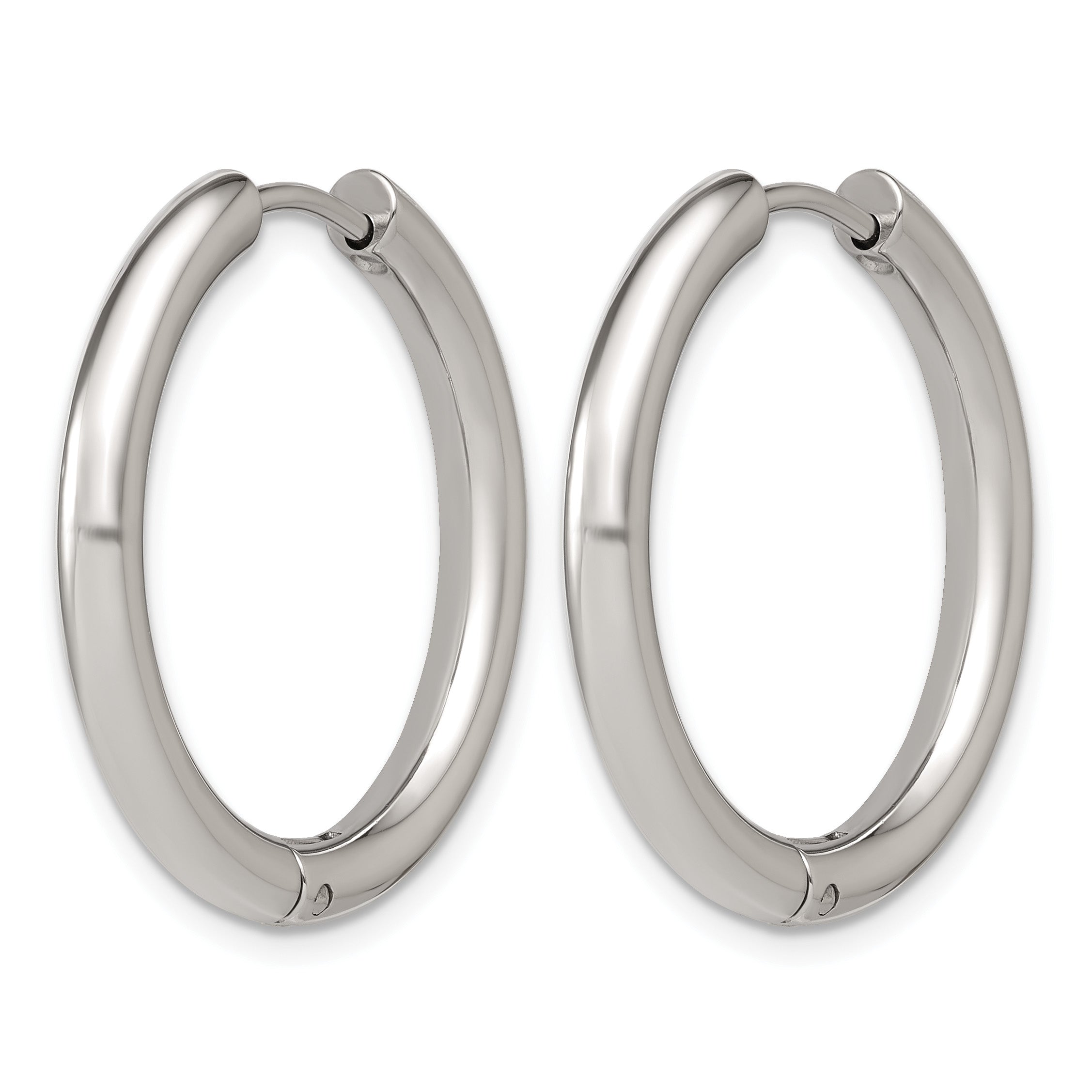 Stainless Steel Hinged Cubic Zirconia Huggie Hoop Earrings for Women