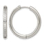 Stainless Steel Hinged Cubic Zirconia Huggie Hoop Earrings for Women