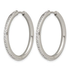 Stainless Steel Hinged Cubic Zirconia Huggie Hoop Earrings for Women