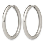 Stainless Steel Hinged Cubic Zirconia Huggie Hoop Earrings for Women
