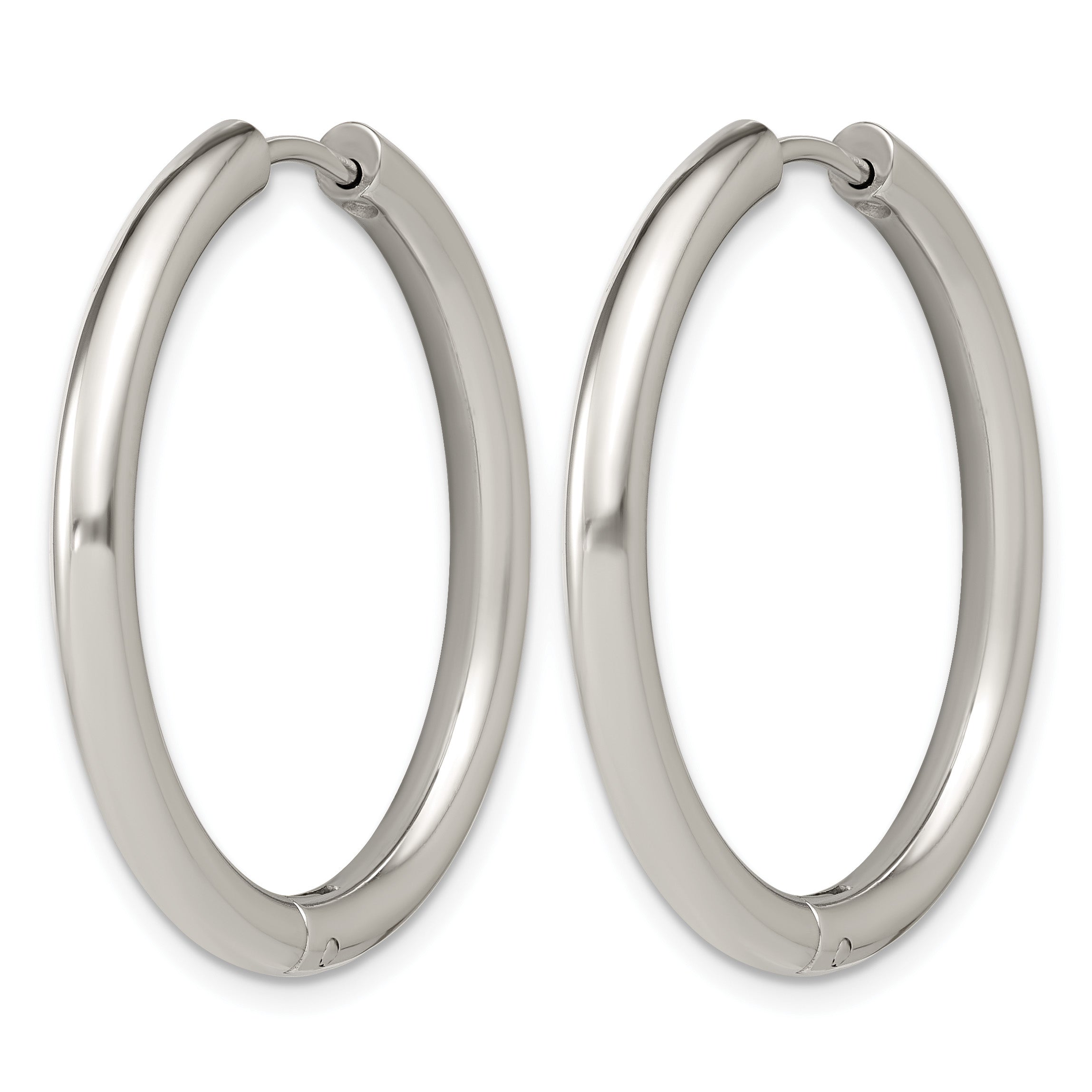 Stainless Steel Hinged Cubic Zirconia Huggie Hoop Earrings for Women