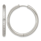Stainless Steel Hinged Cubic Zirconia Huggie Hoop Earrings for Women