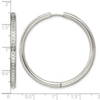 Stainless Steel Hinged Cubic Zirconia Huggie Hoop Earrings for Women